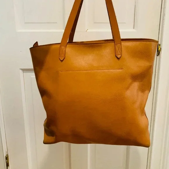Madewell Brown Leather Zip-top Transport Tote Bag XL size - Picture 11 of 16